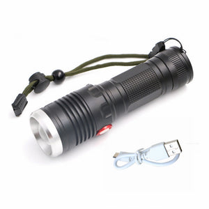 ZHISHUNJIA CREE XM-L T6 USB Built-in 6800mAh Battery Zooming LED Waterproof Flashlight