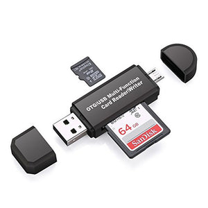 2018 New SD/Micro SD Card Reader, Micro USB OTG Adapter and USB 2.0 Portable Memory Card Reader for SDXC, SDHC, SD, MMC, RS-MMC