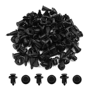 CARKING 100Pcs 10mm Hole Car Push Pin Rivet Bumper Door Panel Clip Retainer Fasteners - Black