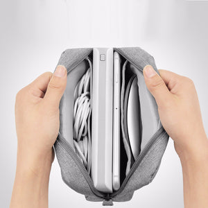 Laptop Power Supply Cable Organizer Bag Digital Accessories Package Suitcase Organizer Zip Bag Portable Dark Gray