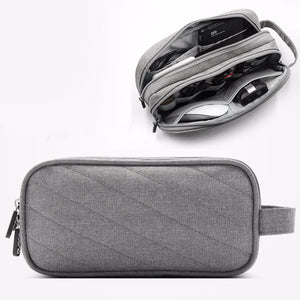 Multi-function Storage Bag Travel Package Business Travel Data Line Code Digital USB Data Cable HDD Organizer Dark Gray
