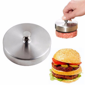 Stainless Steel 9.5cm Round Shaped Hamburger Press Pork Beef Meat Pie Burger Making Mold Kitchen Tools Patties Maker Light Grey