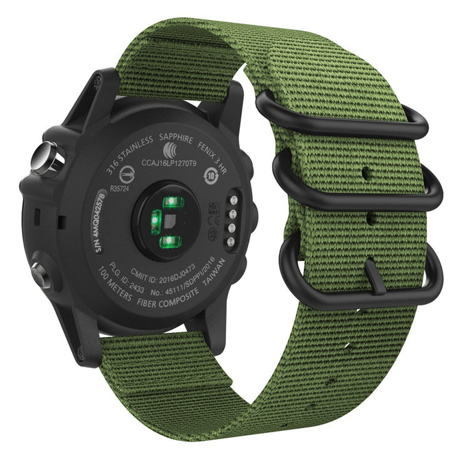 Miimall Band for Garmin Fenix 3 Watch, Woven Nylon Adjustable Replacement Strap Band for Fenix 3 / Fenix 3 HR / Fenix 5X - Green