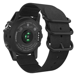 Miimall Band for Garmin Fenix 3 Watch, Woven Nylon Adjustable Replacement Strap Band for Fenix 3 / Fenix 3 HR / Fenix 5X - Black