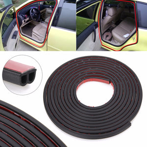 8 Meters B Type Adhesive Car Rubber Seal Sound Insulation Car Door Sealing Strip Weatherstrip Edge Trim Noise Insulation Black