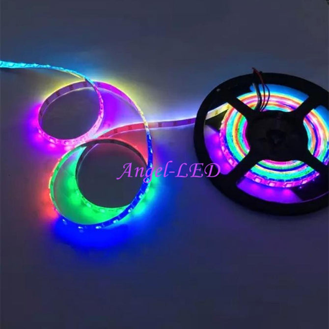 5m/roll DC5V WS2812B 60leds/m 5050 RGB Dream Color LED Strip Light 5m 60led black Changeable