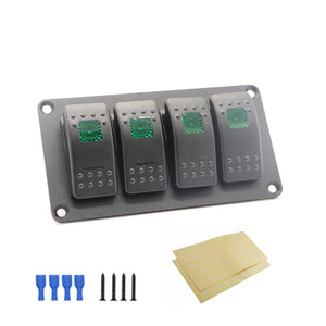 Car Modification 4 Sets Of Switch Straight Line Modification Green Double Light 5P ON-OFF Switch