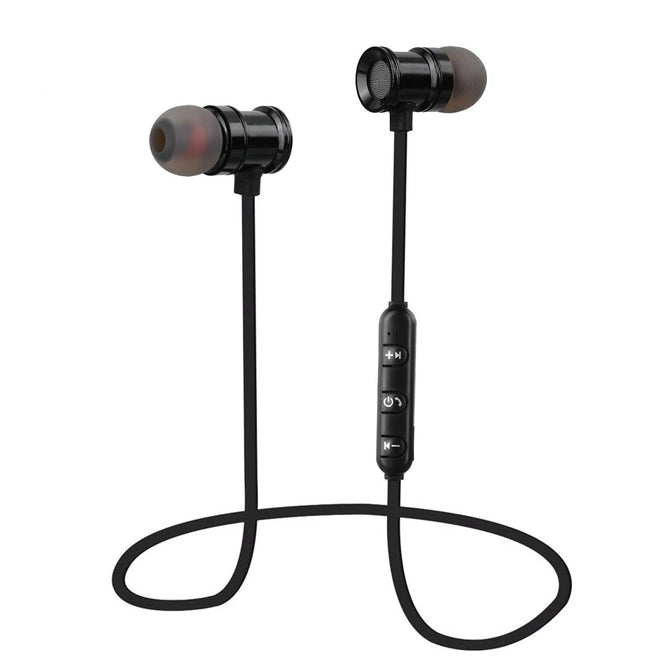 K9 Bluetooth Headset Metal Magnetic Stereo Sport Music Headphones Universal With Mic Support TF Card For Phones Black