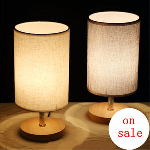 Modern Fashion Simple 5 Colors Fabric Wood Led E27 Dimmer Table Lamp For Bedroom Bedside Bar Deco Light 220-240V Beige/0-5W