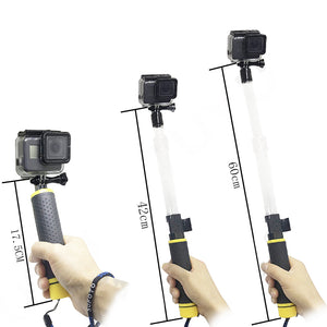 2 in 1 Bobber Pole, Transparent Handheld Waterproof Divng Pole for GoPro Hero 6/5/4/ 5 Session