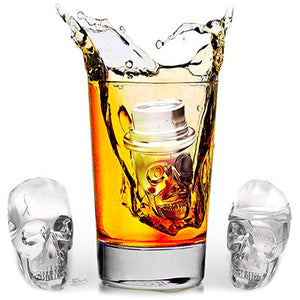 3PCS Silicone Skull Ice Cube Creative Halloween Ghost Style Ice Cube Molds - Black