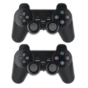 2Pcs/Lot 2.4G USB Wireless Dual Games Vibration Gamepad Controller Joystick 3D Analog Stick for PC Laptop Notebook W7/W8 Black