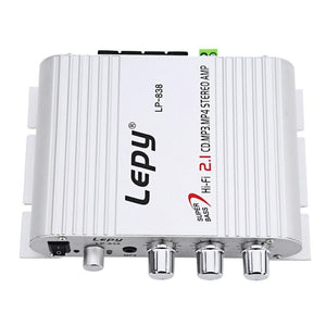 Lepy LP-838 Mini Hi-Fi 2.1 Car 3 Channels Amplifier MP3 MP4 Stereo Player Audio Auto Sound Amplifier Subwoofer