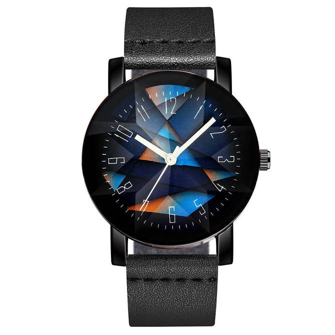 Cooho C08 Men's Watch Fashion Simple Colorblock Dial All Match Wristwatch - Black