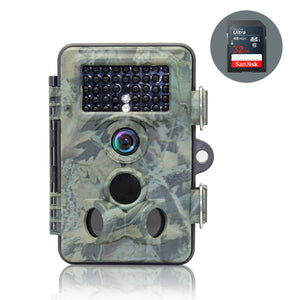 2.4'' TFT LCD 12MP IP66 Waterproof Hunting Camera + 32GB SD Card for Forest Wildlife Trail