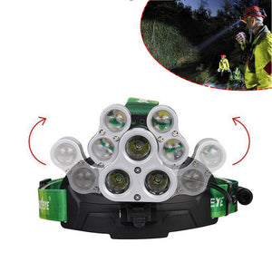 AIBBER TONE 8000LM 3*T6+4*XPE LED Headlamp 7LEDs Headlight Waterproof Lamp Zoomable Light 4 Mode 7 led Headlight Tube Torch