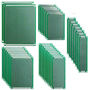ZHAOYAO 32Pcs Double Sided PCB Board Veroboard Stripboard Prototype Kit for DIY Soldering (5 Sizes)