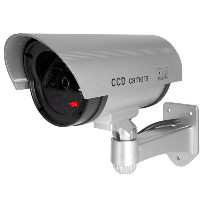 VESKYS Waterproof Outdoor Security Fake Surveillance Monitor CCTV Security Simulation Camera Flash Webcam for Home Shop Business