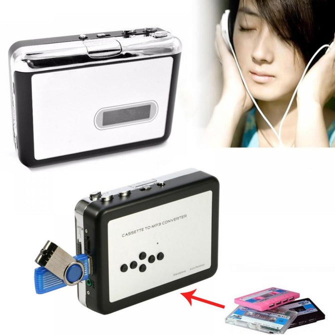 SUNYOY Cassette tape to MP3 Converter, Save in USB Flash Driver With auto-reverse Stereo L/R Bit Rate:128Kbps