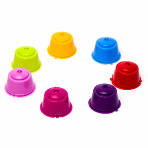 7Pcs/Set Reusable Dolce Gusto Coffee Capsule Plastic Refillable Coffee Filter Baskets - Colorful Multi