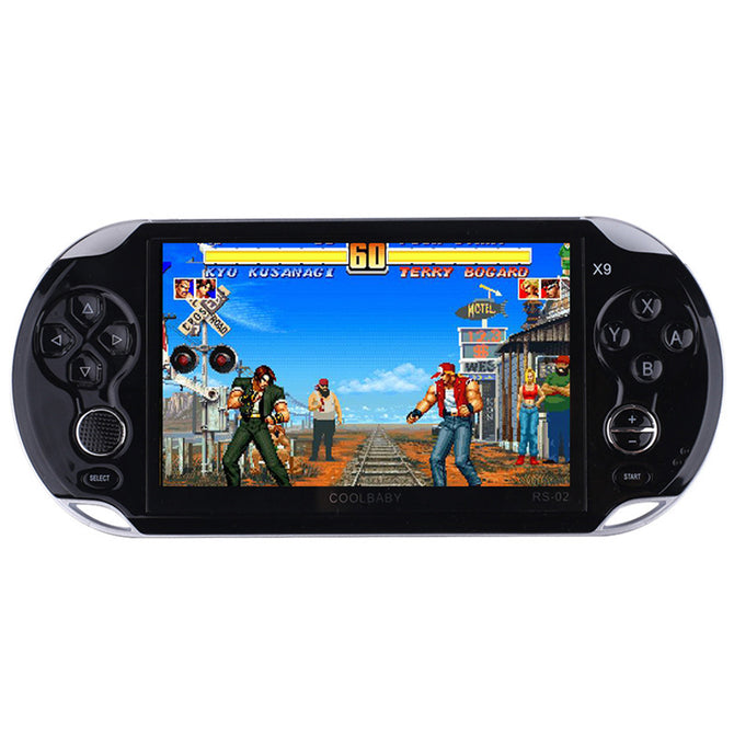 Coolboy X9 4.3 Inch Intelligence Handheld Video Game Console MP3 MP4 300games Support Download 8G Memory Black
