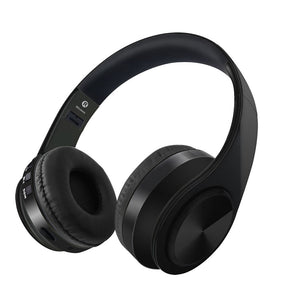 XSUNI Wearable Wireless Stereo Music Headphone, Foldable Computer Sports Bluetooth Headset - Black