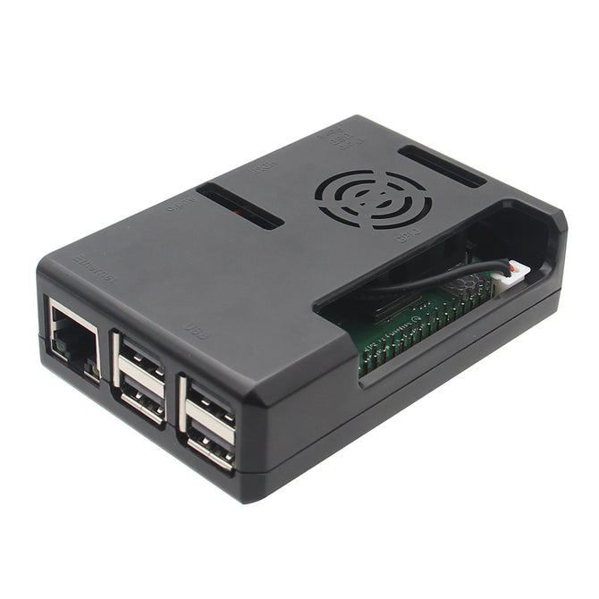 Geekworm ABS Case / Enclosure with Fan Hole For Raspberry Pi 3 Model B+ / 3B / 2B - Black