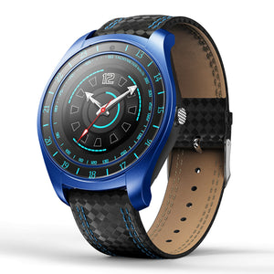V10 Men's Bluetooth Smart Watch with Camera, Pedometer, Heart Rate Monitor - Blue