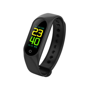 M3 Color Screen Smart Sports Watch Bracelet with Blood Pressure / Oxygen / Heart Rate Monitoring - Black