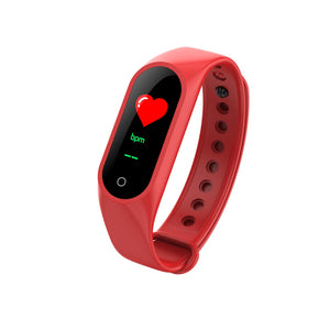 M3 Color Screen Smart Sports Watch Bracelet with Blood Pressure / Oxygen / Heart Rate Monitoring - Red