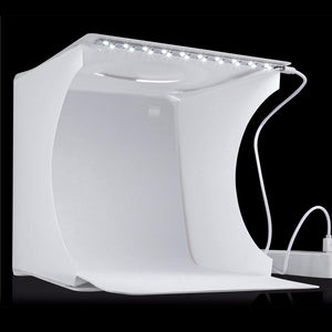 Mini Portable Folding Lightbox Photography Studio Soft Box LED Light Photo Box For IPHONE DSLR Camera Photo Background White/0-5W