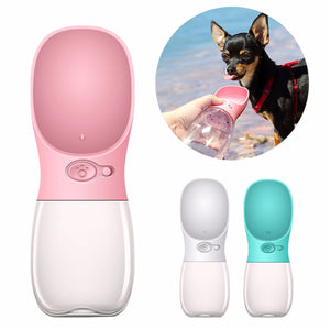350ML Portable Pet Dog Water Bottle Travel Puppy Cat Drinking Bowl Outdoor Pet Water Dispenser Feeder Chihuahua Pet Blue