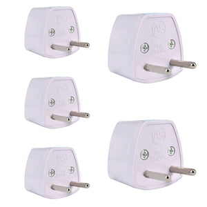 ZHAOYAO 5Pcs 250V 10A Travel Power Adaptor, Universal EU Plug