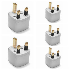 ZHAOYAO 5Pcs 250V 10A Travel Power Adaptor, Universal UK Plug