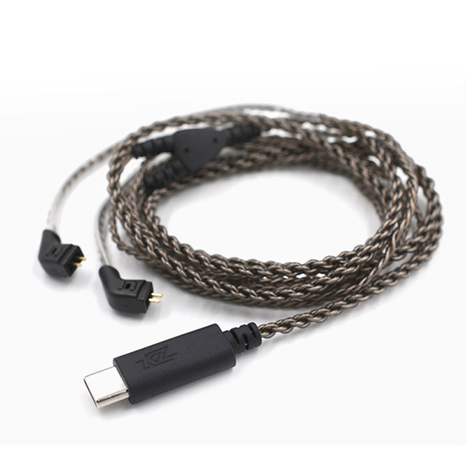 KZ Type-C Cable HD Digital Decoder Dedicated Cable, 2Pin Silver Plated Upgraded Cable for KZ ZS10/ZST/ES4/ES3/ZSR
