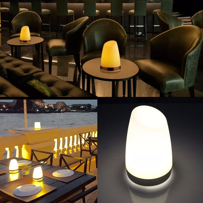 USB Rechargeable LED KTV Bar Table Desk Lamp Creative Night Light Coffee Shop Table Decoration Lamp Camping Light White/White