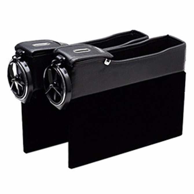 Storage Box Car Organizer Seat Gap PU Case Pocket Car Seat Side Slit For Sundries - Drivers Black Black