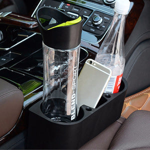 Multifunctional 3-in-1 Vehicle Cup Holder Box, Car Accessories Cell Phones / Drink Holder, Storage Box Black