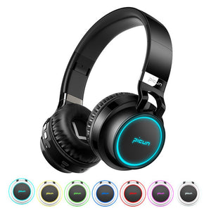 P60 Bluetooth Headphone Wireless Headphones 7 Colors Glowing 20 Hrs Music Time With MIC For Phone Xiaomi IPHONE Black