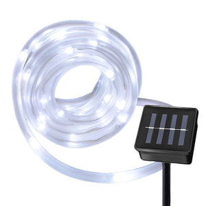 YWXLight Solar String Rope Lights 10 Meters Waterproof 100 LED Light Strings for Outdoor Decor Cold White