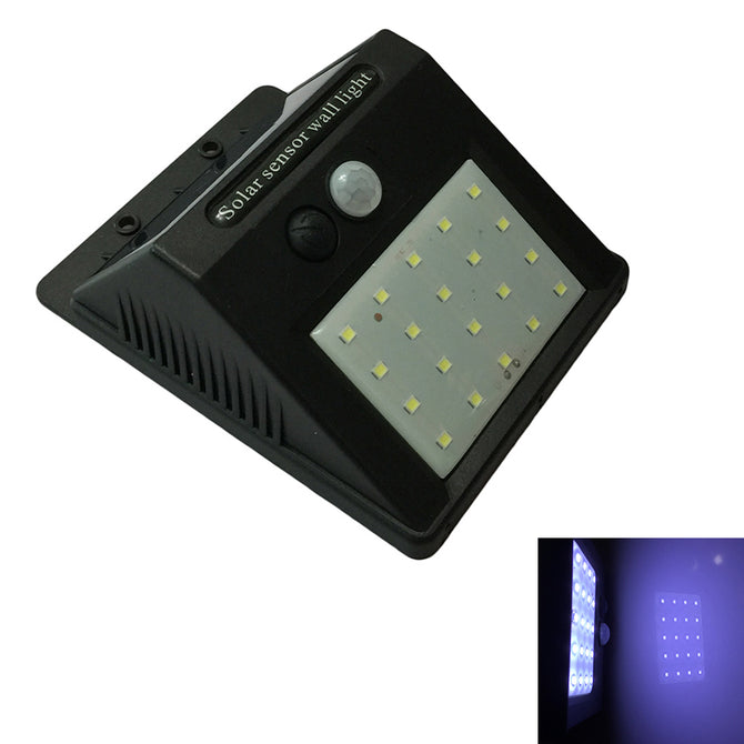 Ismartdigi 0.55W 3.7V 2000mAh 20LED Solar Lamps Sensor Lamp for Walls Stairs Outdoor Garden Ground - Black