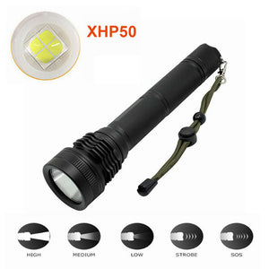 ZHAOYAO Waterproof CREE XHP50 2500LM 5-Mode 18650/26650 Tactical LED Flashlight
