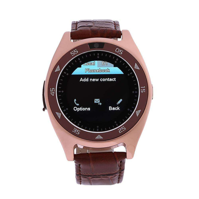 920 Round Screen Smart Watch w/ Step Counter - Rose Gold