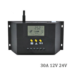 XSUNI CM3024Z 50A 12/24V Solar Regulator Charge Controller - Black