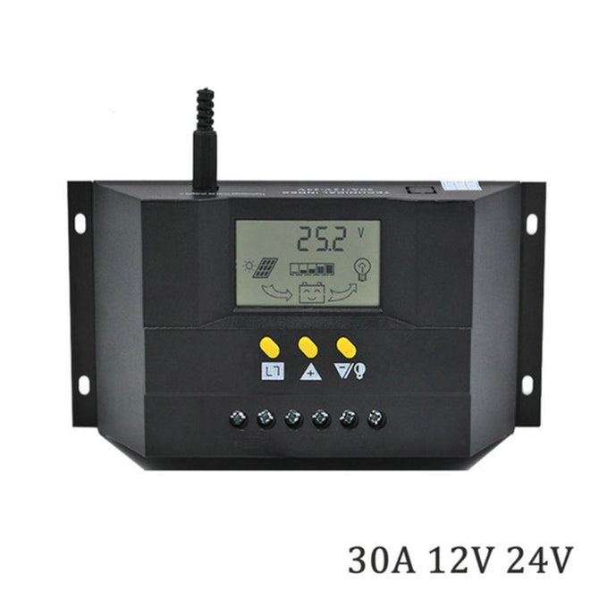 XSUNI CM3024Z 30A 12/24V Solar Regulator Charge Controller - Black