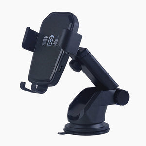 10W Car Fast Wireless Charging Sucker Type Phone Stand for IPHONE / Android Phones - Black