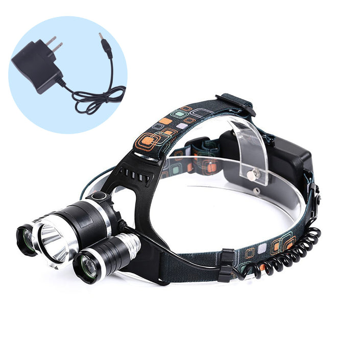 ZHAOYAO XM-T6 3-LED HeadLamp Head Light, Rechargeable Fishing Lamp / Hunting Lantern (US Plug)