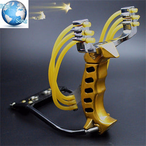 3 Rubber Bands Folding Wrist Slingshot Catapult, Outdoor Game Powerful Hunting Bow Arrow, Hunting Sling Shot Tool Orange