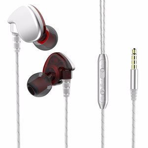 Sports In-ear Running With Hanging Ear Universal Mobile Phone Headset Waterproof Silver