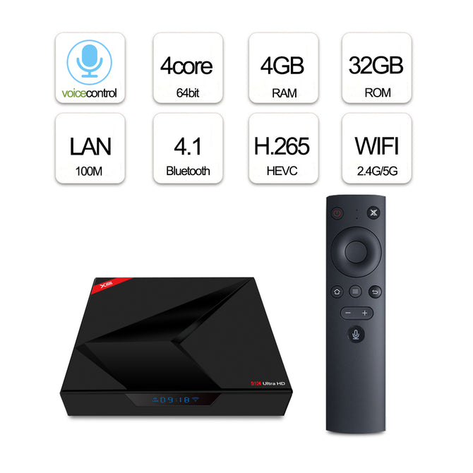 X88 RK3328 Quad-Core Android 7.1 TV Box w/ 4RG RAM, 32GB ROM - EU Plug